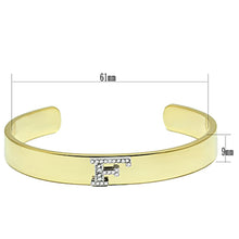 Load image into Gallery viewer, LO2575 - Gold+Rhodium White Metal Bangle with Top Grade Crystal  in Clear