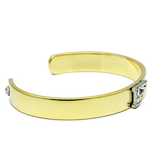 Load image into Gallery viewer, LO2575 - Gold+Rhodium White Metal Bangle with Top Grade Crystal  in Clear