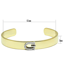 Load image into Gallery viewer, LO2576 - Gold+Rhodium White Metal Bangle with Top Grade Crystal  in Clear