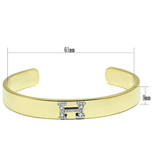 Load image into Gallery viewer, LO2577 - Gold+Rhodium White Metal Bangle with Top Grade Crystal  in Clear