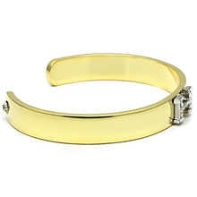 Load image into Gallery viewer, LO2577 - Gold+Rhodium White Metal Bangle with Top Grade Crystal  in Clear