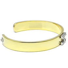 Load image into Gallery viewer, LO2578 - Gold+Rhodium White Metal Bangle with Top Grade Crystal  in Clear