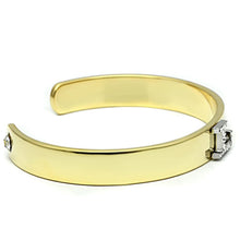 Load image into Gallery viewer, LO2581 - Gold+Rhodium White Metal Bangle with Top Grade Crystal  in Clear