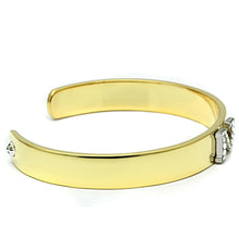 Load image into Gallery viewer, LO2583 - Gold+Rhodium White Metal Bangle with Top Grade Crystal  in Clear
