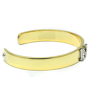 LO2583 - Gold+Rhodium White Metal Bangle with Top Grade Crystal  in Clear