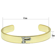 Load image into Gallery viewer, LO2585 - Gold+Rhodium White Metal Bangle with Top Grade Crystal  in Clear