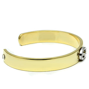 LO2586 - Gold+Rhodium White Metal Bangle with Top Grade Crystal  in Clear