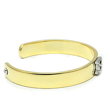 Load image into Gallery viewer, LO2587 - Gold+Rhodium White Metal Bangle with Top Grade Crystal  in Clear