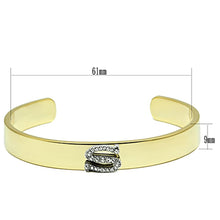 Load image into Gallery viewer, LO2588 - Gold+Rhodium White Metal Bangle with Top Grade Crystal  in Clear