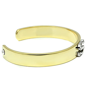 LO2588 - Gold+Rhodium White Metal Bangle with Top Grade Crystal  in Clear