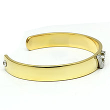 Load image into Gallery viewer, LO2591 - Gold+Rhodium White Metal Bangle with Top Grade Crystal  in Clear