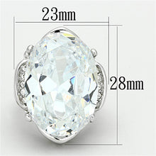Load image into Gallery viewer, LO2950 - Rhodium Brass Ring with AAA Grade CZ  in Clear