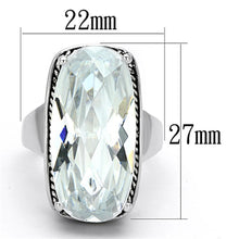 Load image into Gallery viewer, LO2958 - Rhodium Brass Ring with AAA Grade CZ  in Clear
