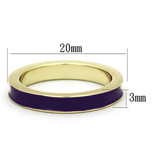 LO2969 Gold Brass Ring with Epoxy in Amethyst