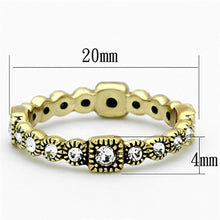 Load image into Gallery viewer, LO3003 Gold Brass Ring with Top Grade Crystal in Clear