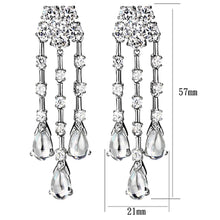 Load image into Gallery viewer, LO3076 - Rhodium Brass Jewelry Sets with AAA Grade CZ  in Clear