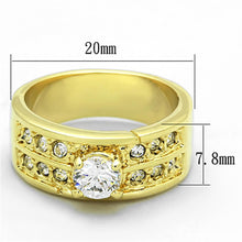Load image into Gallery viewer, LO3218 - Gold Brass Ring with AAA Grade CZ  in Clear