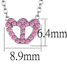Load image into Gallery viewer, LO3230 - Rhodium Brass Chain Pendant with Top Grade Crystal  in Rose