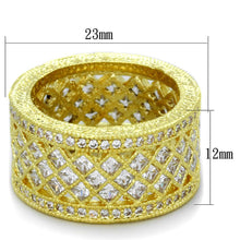 Load image into Gallery viewer, LO3351 - Gold Brass Ring with AAA Grade CZ  in Clear