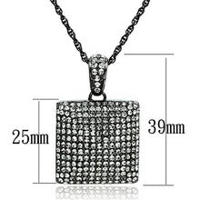 Load image into Gallery viewer, LO3471 - TIN Cobalt Black Brass Chain Pendant with Top Grade Crystal  in Black Diamond