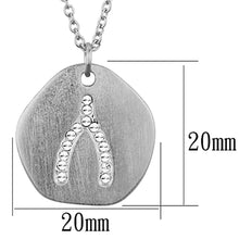 Load image into Gallery viewer, LO3478 - Rhodium+Brushed Brass Chain Pendant with Top Grade Crystal  in Clear