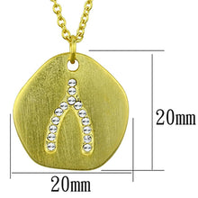 Load image into Gallery viewer, LO3479 - Gold &amp; Brush Brass Chain Pendant with Top Grade Crystal  in Clear