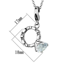 Load image into Gallery viewer, LO3490 - Rhodium Brass Pendant with AAA Grade CZ  in Clear