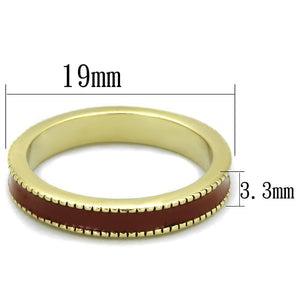 LO3551 - Gold Brass Ring with Epoxy  in Brown