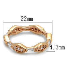 Load image into Gallery viewer, LO3553 - Rose Gold Brass Ring with AAA Grade CZ  in Clear