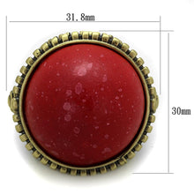 Load image into Gallery viewer, LO3603 - Antique Copper Brass Ring with Synthetic Synthetic Stone in Siam