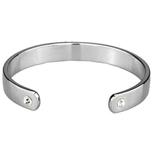 Load image into Gallery viewer, LO3625 Reverse Two-Tone White Metal Bangle with Top Grade Crystal in K2
