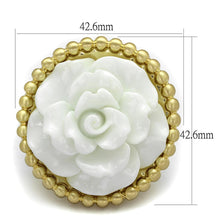 Load image into Gallery viewer, LO3660 - Gold &amp; Brush Brass Ring with Synthetic Synthetic Stone in White