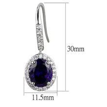 Load image into Gallery viewer, LO3771 - Rhodium Brass Earrings with AAA Grade CZ  in Amethyst