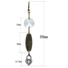 Load image into Gallery viewer, LO3801 - Gold+Antique Silver White Metal Earrings with Synthetic Synthetic Glass in Clear