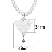Load image into Gallery viewer, LO3821 - Antique Silver White Metal Necklace with Synthetic Glass Bead in White