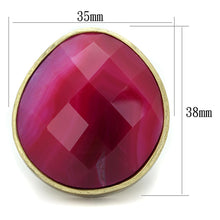 Load image into Gallery viewer, LO3880 - Antique Copper Brass Ring with Synthetic Onyx in Fuchsia