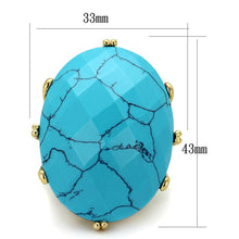 Load image into Gallery viewer, LO3901 - Gold Brass Ring with Synthetic Turquoise in Turquoise