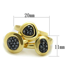 Load image into Gallery viewer, LO3927 - Gold Brass Ring with Top Grade Crystal  in Hematite