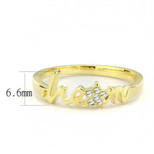 Load image into Gallery viewer, LO3961 Flash Gold Brass Ring with Top Grade Crystal in Clear