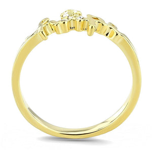 LO3965 - Flash Gold Brass Ring with Top Grade Crystal  in Clear