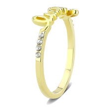 Load image into Gallery viewer, LO3971 - Flash Gold Brass Ring with Top Grade Crystal  in Clear