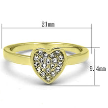 Load image into Gallery viewer, LO3983 - Flash Gold Brass Ring with Top Grade Crystal  in Clear