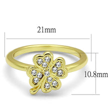 Load image into Gallery viewer, LO3987 Flash Gold Brass Ring with Top Grade Crystal in K2