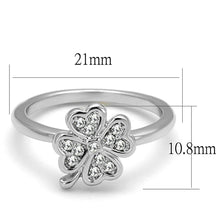 Load image into Gallery viewer, LO3988 - Rhodium Brass Ring with Top Grade Crystal  in Clear