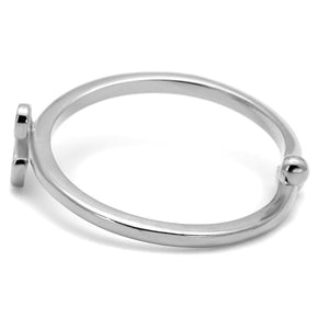 LO3997 - Rhodium Brass Ring with No Stone