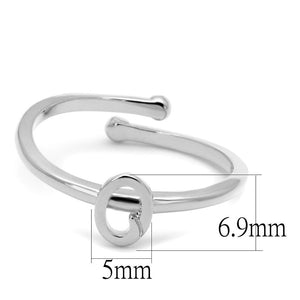LO4035 - Rhodium Brass Ring with No Stone