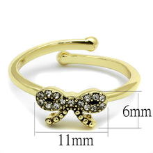 Load image into Gallery viewer, LO4042 - Flash Gold Brass Ring with Top Grade Crystal  in Clear