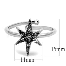 Load image into Gallery viewer, LO4051 - Rhodium Brass Ring with Top Grade Crystal  in Clear
