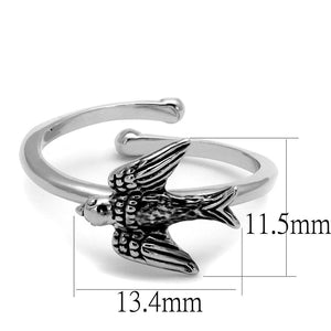 LO4053 - Rhodium Brass Ring with No Stone