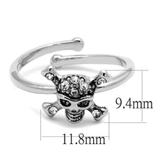 Load image into Gallery viewer, LO4055 - Rhodium Brass Ring with Top Grade Crystal  in Clear